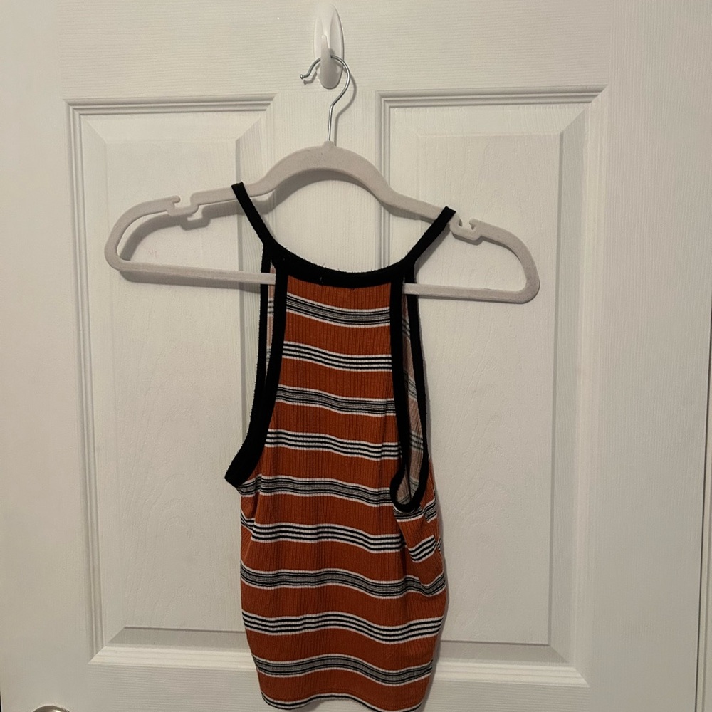 Rue 21 Striped Halter Neck Top - Orange and Black - Picture 2 of 2